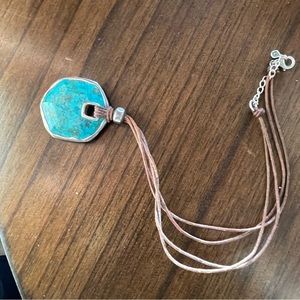 Silpada Reversible blue lapis and turquoise pendant necklace